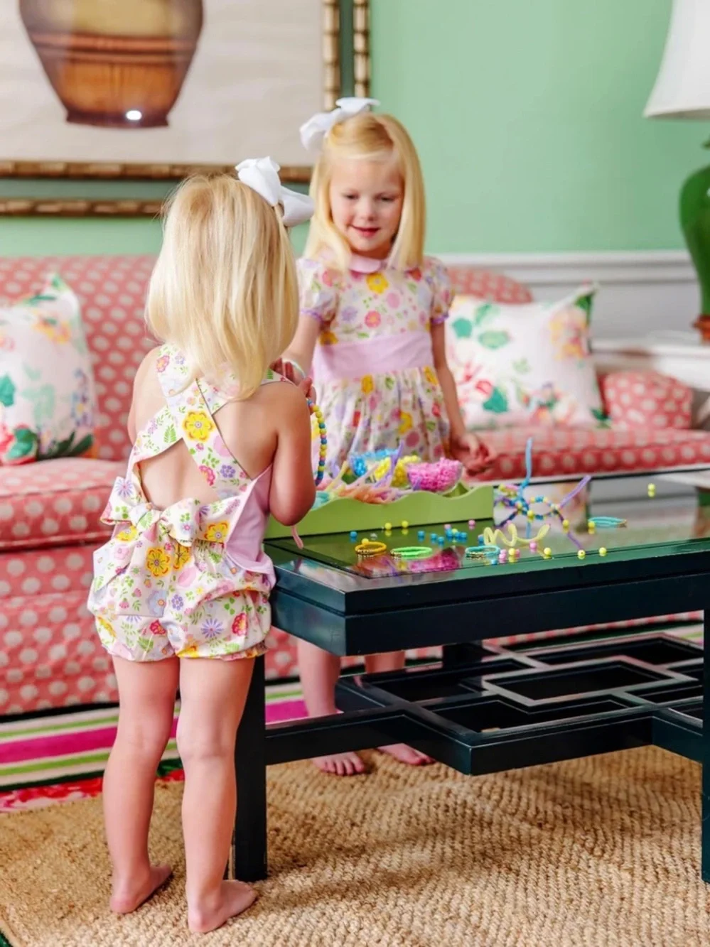 The Beaufort Bonnet Company Betsey Bow Back Set Begonia